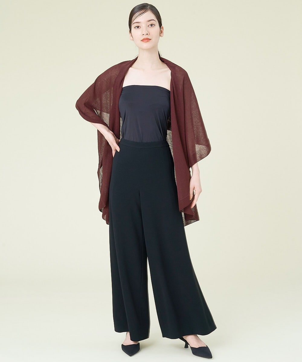 GBSJP06290 Sybilla(シビラ) リネン混ドレープニットジレ ブラウン