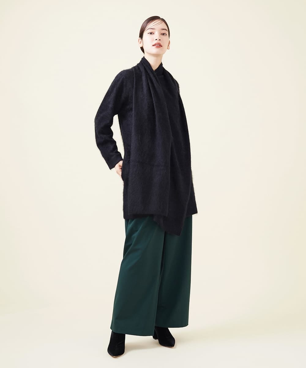 GBSJT01890 Sybilla(シビラ) カシミヤストールデザインカーディガン ブラック