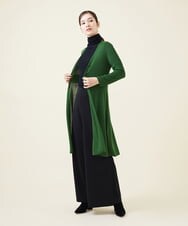 GBSJT02330 Sybilla(シビラ) 切り替えフレアリブロングカーディガン グリーン