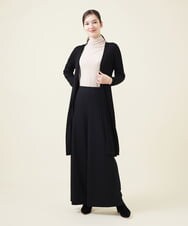 GBSJT02330 Sybilla(シビラ) 切り替えフレアリブロングカーディガン ブラック