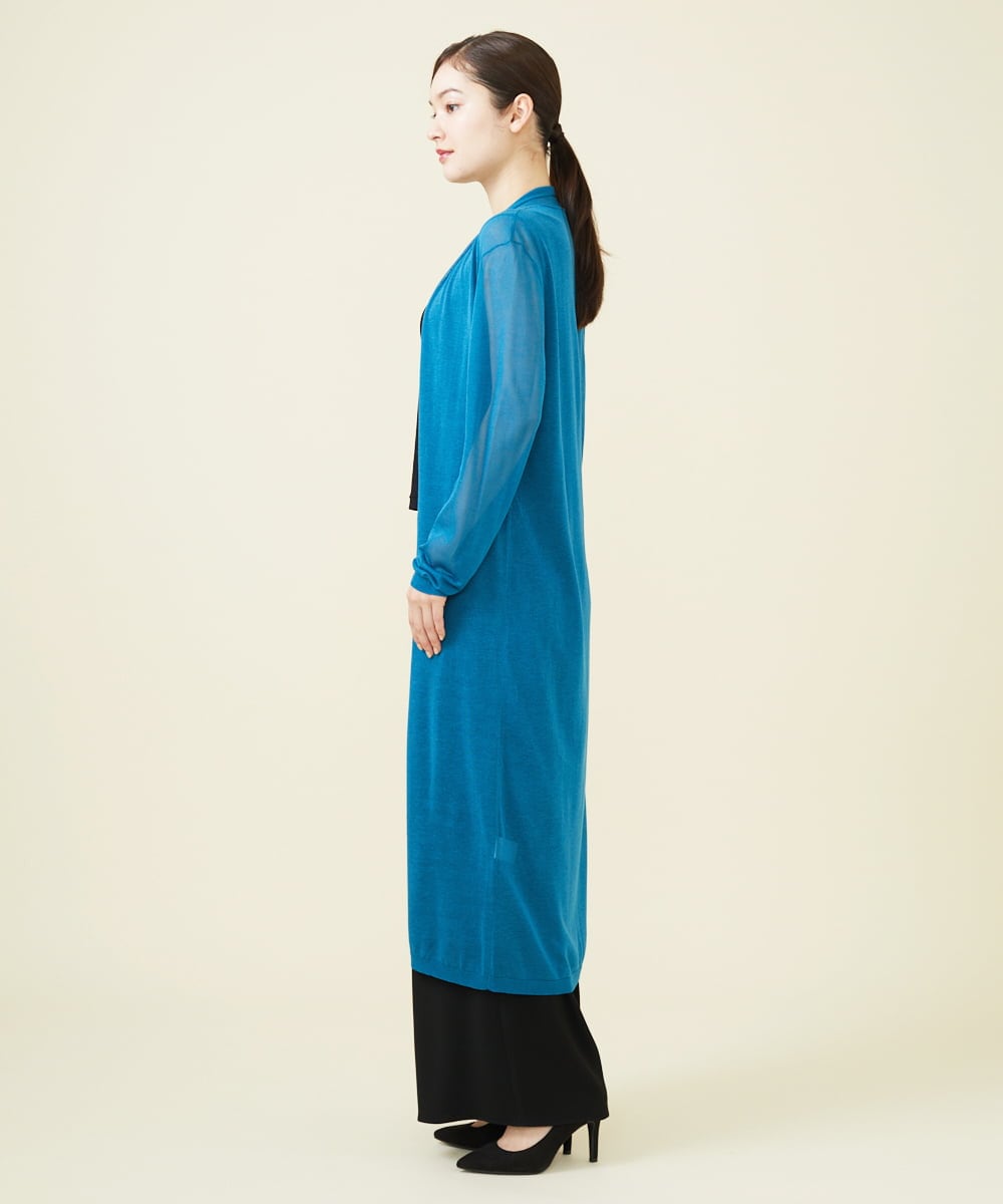 GBSJV01330 Sybilla(シビラ) シアーロングカーディガン ブルー