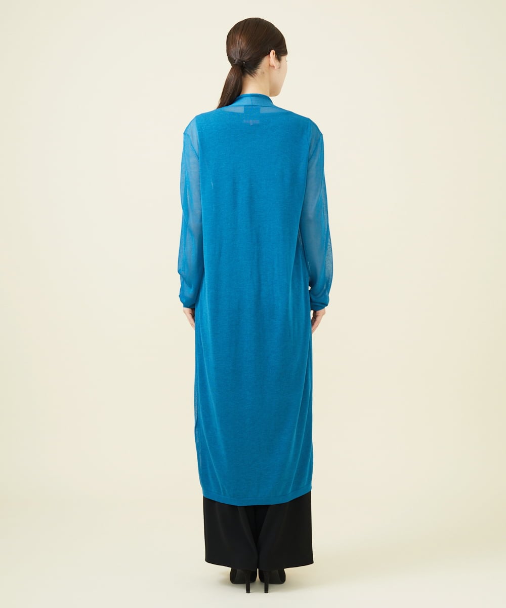 GBSJV01330 Sybilla(シビラ) シアーロングカーディガン ブルー