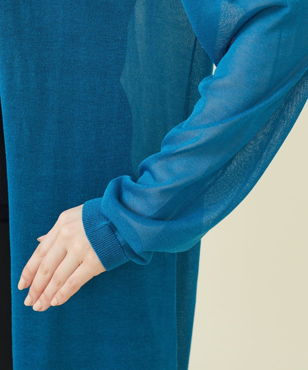 GBSJV01330 Sybilla(シビラ) シアーロングカーディガン ブルー