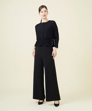 GBSJV02490 Sybilla(シビラ) スクエアモチーフインターシャカーディガン ブラック