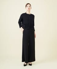 GBSJV02490 Sybilla(シビラ) スクエアモチーフインターシャカーディガン ブラック