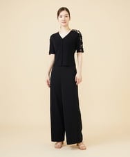 GBSJW01390 Sybilla(シビラ) ジオメトリックモチーフカーディガン ブラック