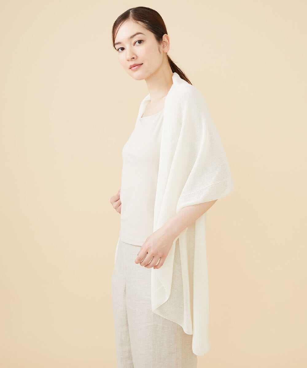 GBSJW52290 Sybilla(シビラ) リネン混ドレープニットジレ アイボリー