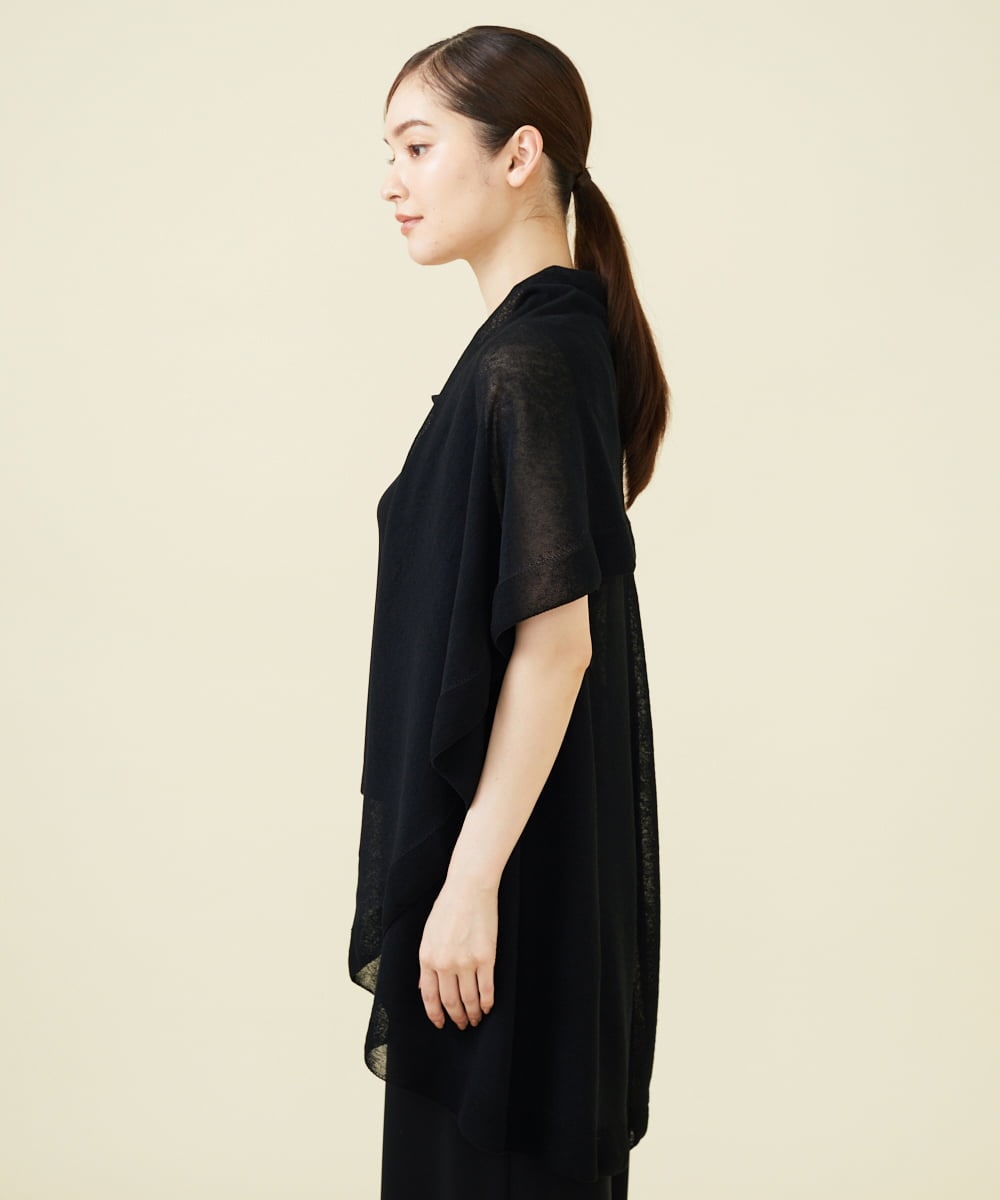 GBSJW52290 Sybilla(シビラ) リネン混ドレープニットジレ ブラック