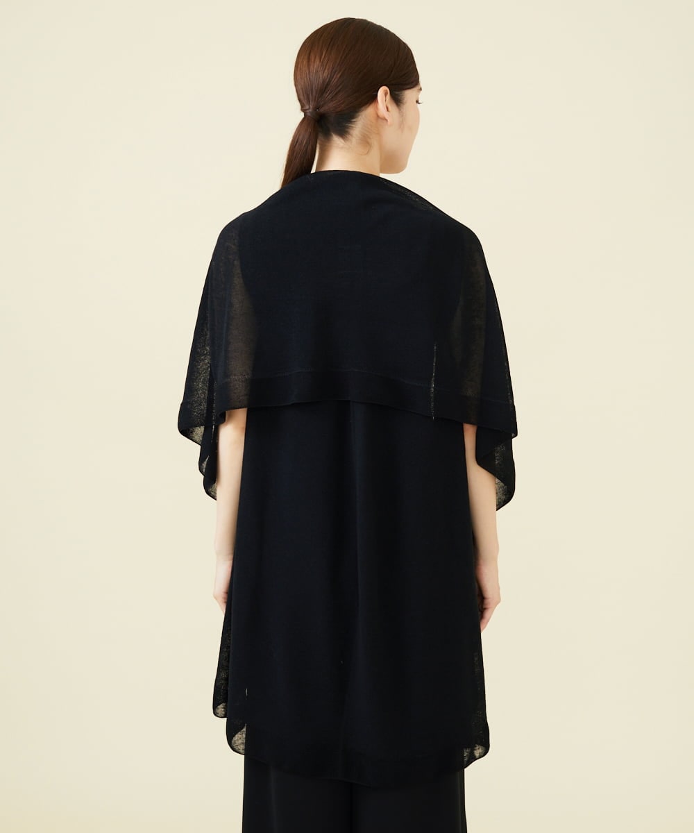 GBSJW52290 Sybilla(シビラ) リネン混ドレープニットジレ ブラック