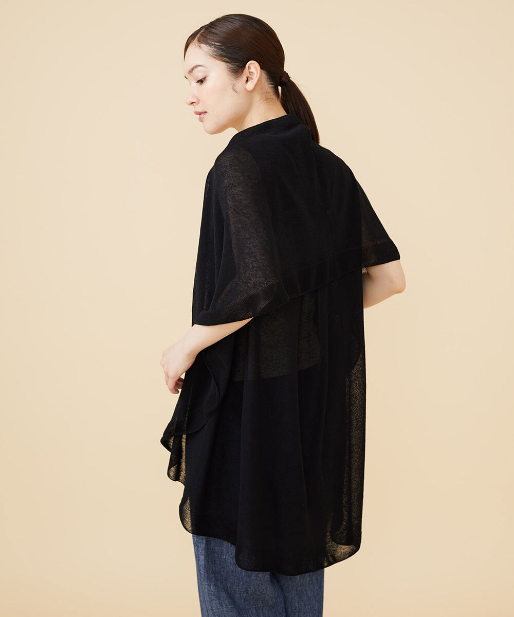 GBSJW52290 Sybilla(シビラ) リネン混ドレープニットジレ ブラック