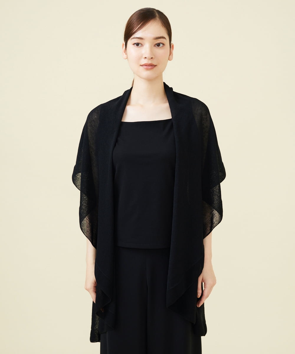 GBSJW52290 Sybilla(シビラ) リネン混ドレープニットジレ ブラック