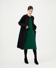 GBSWD01100 Sybilla(シビラ) 配色ラインニットコート ブラック