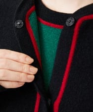 GBSWD01100 Sybilla(シビラ) 配色ラインニットコート ブラック