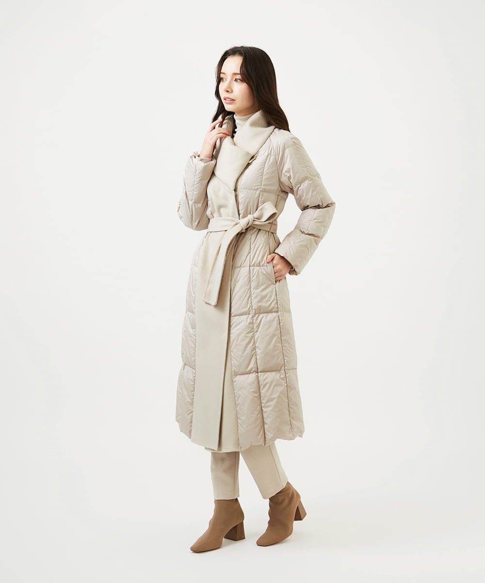 GBUAF32900 Sybilla(シビラ) ウールドッキングロングダウン ベージュ