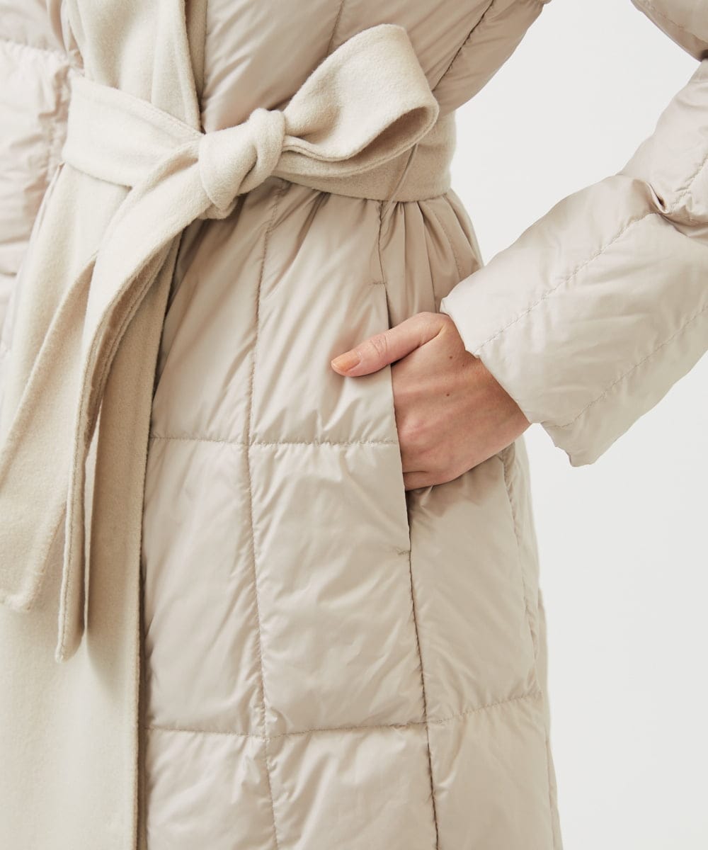 GBUAF32900 Sybilla(シビラ) ウールドッキングロングダウン ベージュ