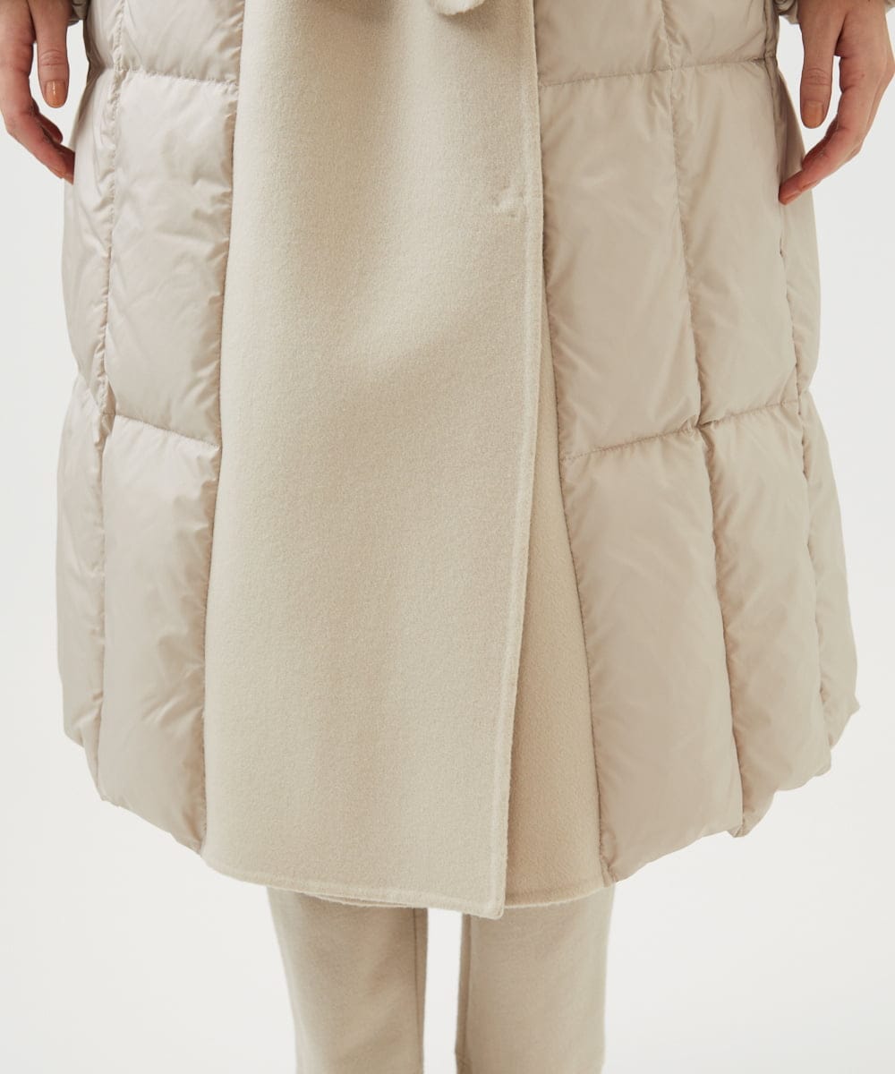 GBUAF32900 Sybilla(シビラ) ウールドッキングロングダウン ベージュ