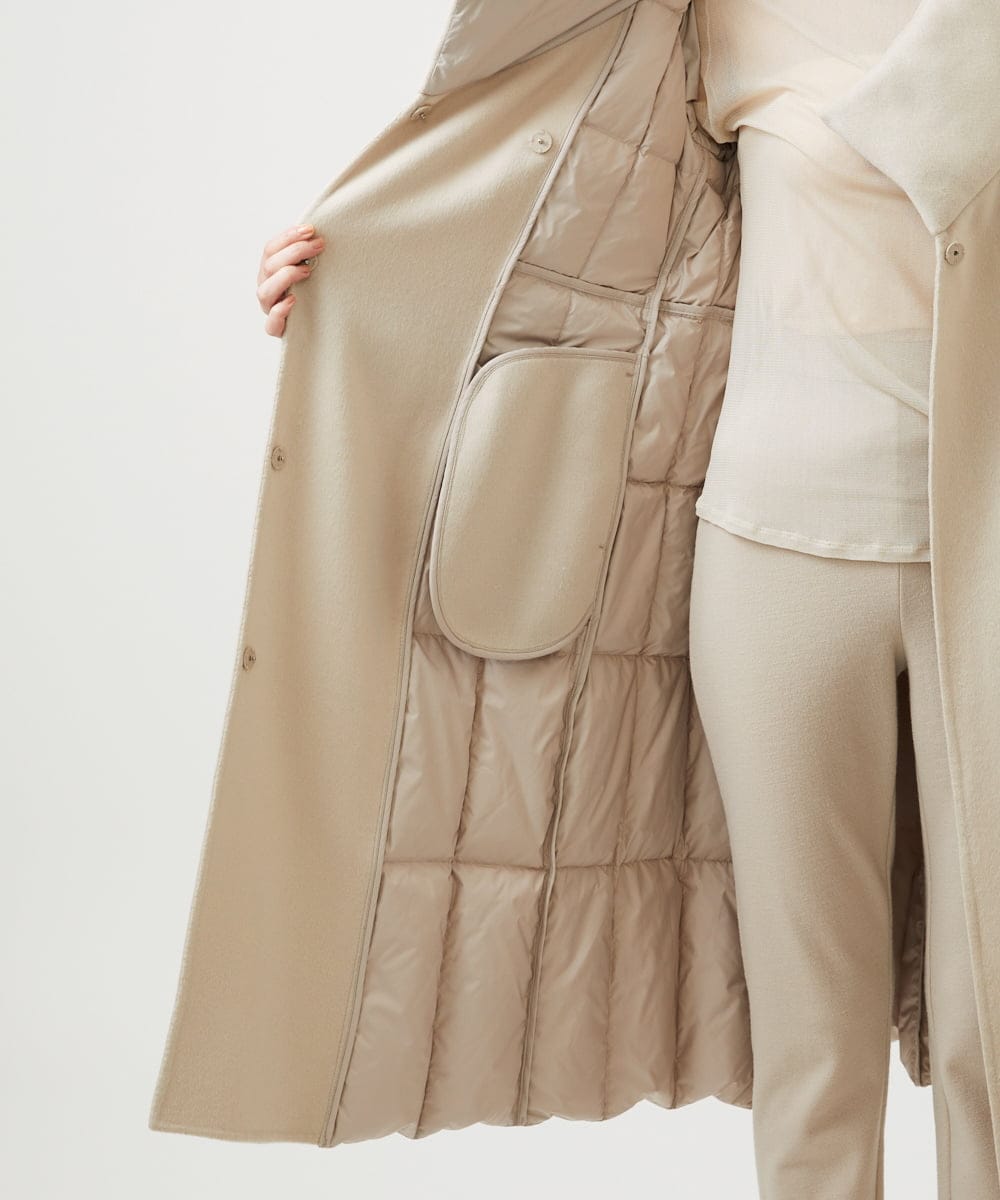 GBUAF32900 Sybilla(シビラ) ウールドッキングロングダウン ベージュ