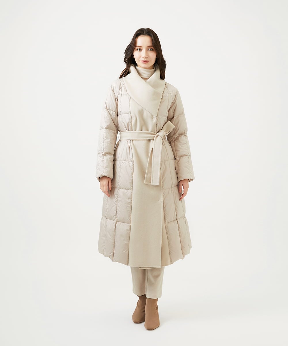 GBUAF32900 Sybilla(シビラ) ウールドッキングロングダウン ベージュ