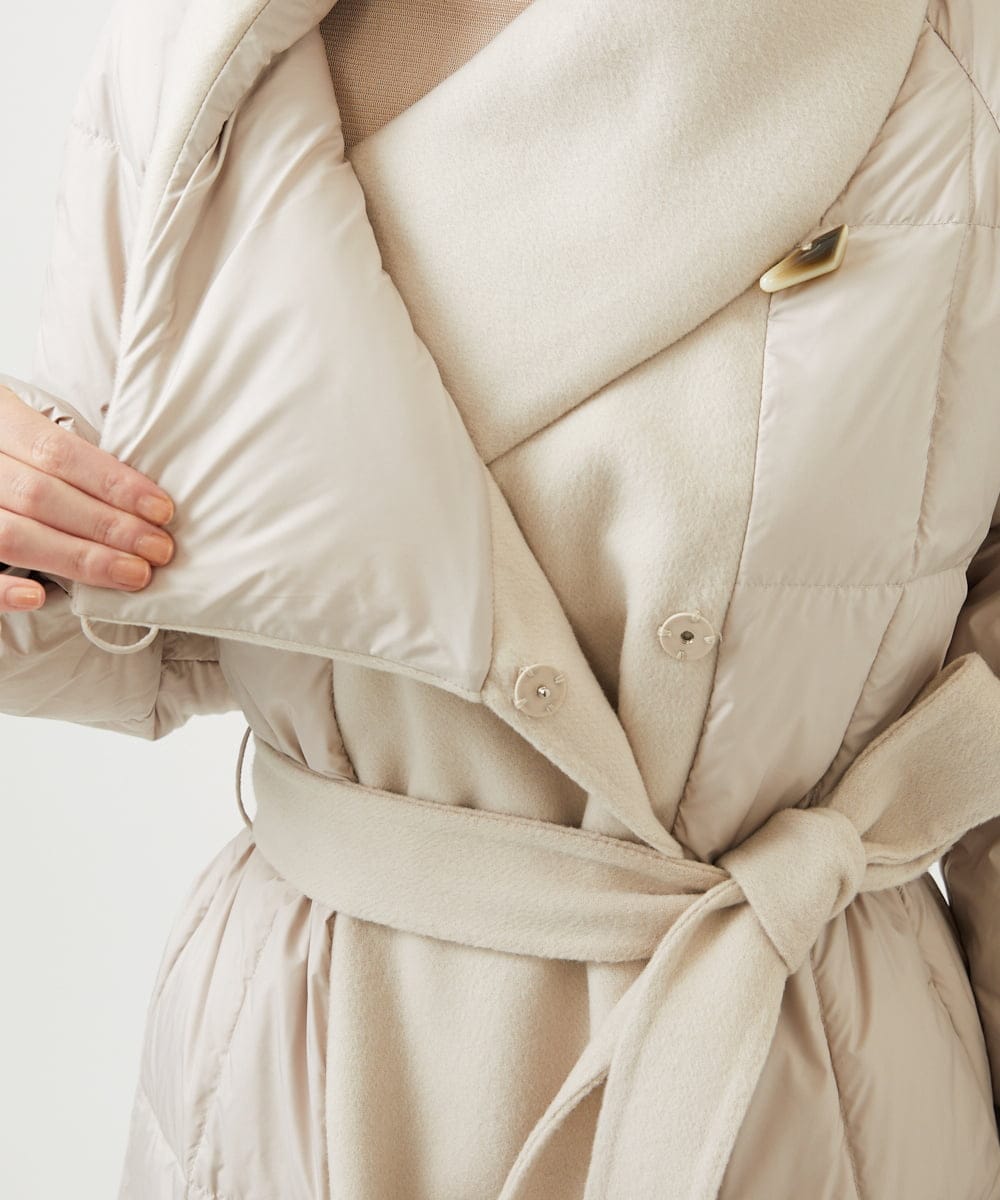 GBUAF32900 Sybilla(シビラ) ウールドッキングロングダウン ベージュ