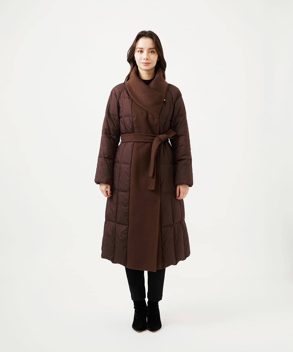 GBUAF32900 Sybilla(シビラ) ウールドッキングロングダウン ブラウン