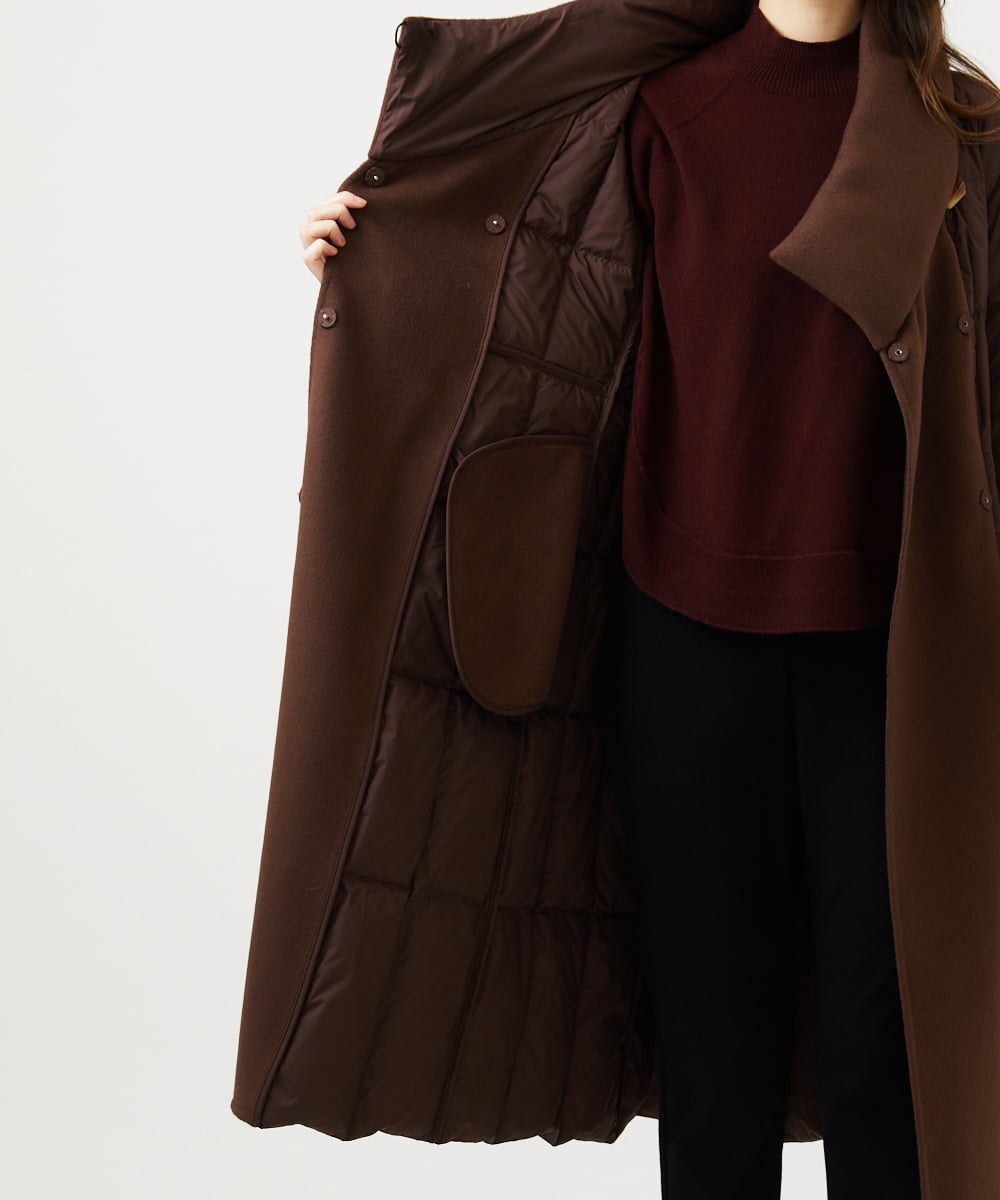 GBUAF32900 Sybilla(シビラ) ウールドッキングロングダウン ブラウン