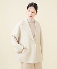 GBUAW14690 Sybilla(シビラ) 【ドラマ着用】ウールリバーハーフコート ベージュ