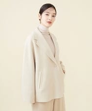 GBUAW14690 Sybilla(シビラ) 【ドラマ着用】ウールリバーハーフコート ベージュ