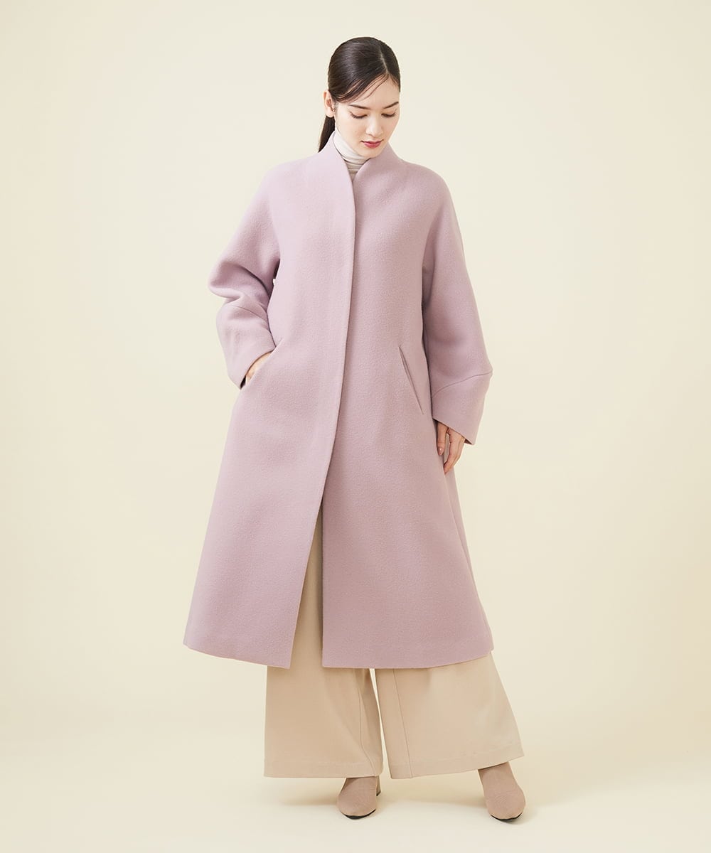 GBUAX18890 Sybilla(シビラ) デザインスリーブウールコート ピンク