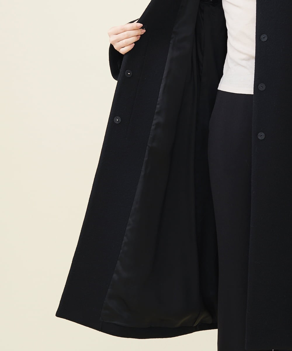 GBUAX18890 Sybilla(シビラ) デザインスリーブウールコート ブラック