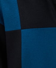 GBUCX13900 Sybilla(シビラ) 【blue&black】バイカラーパッチワークコート ブルー×ブラック