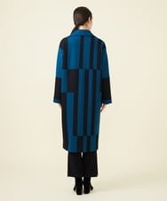 GBUCX13900 Sybilla(シビラ) 【blue&black】バイカラーパッチワークコート ブルー×ブラック