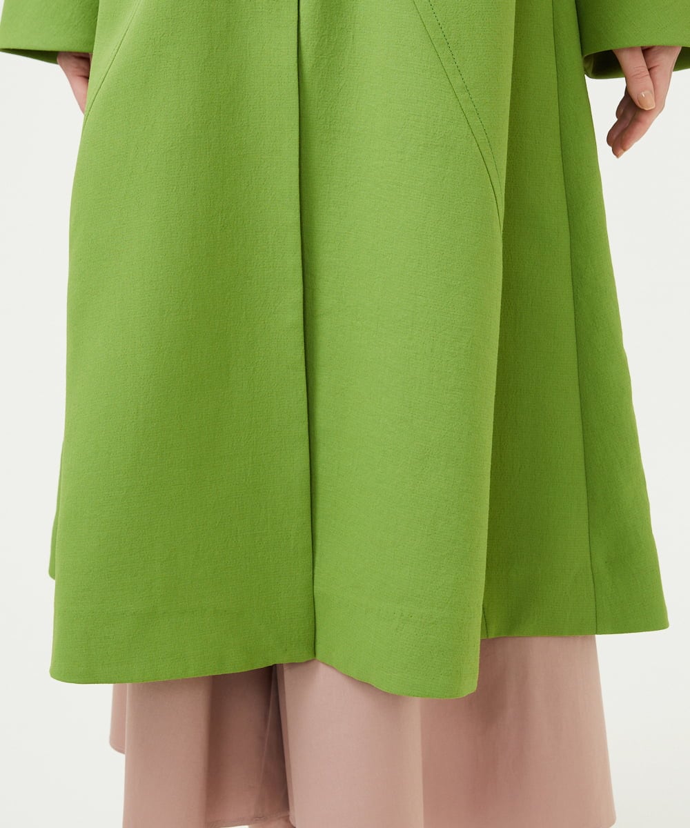 GBUEE29800 Sybilla(シビラ) スタンドカラーAラインコート グリーン