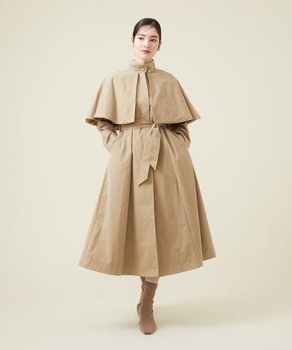 GBUET09890 Sybilla ケープデザインスタンドカラーコート