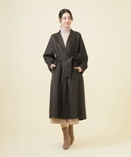 GBUVB02120 Sybilla(シビラ) 【ドラマ着用】ショールカラーリバーコート グレーブラウン