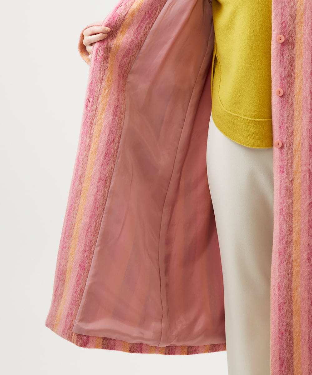 GBUVF01130 Sybilla(シビラ) モヘヤストライプコート ピンク系