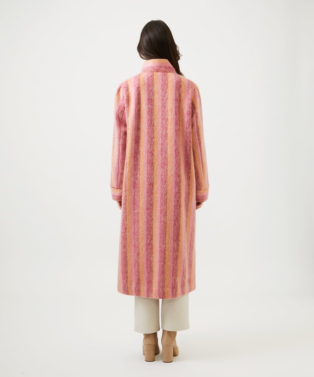 GBUVF01130 Sybilla(シビラ) モヘヤストライプコート ピンク系