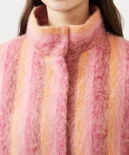 GBUVF01130 Sybilla(シビラ) モヘヤストライプコート ピンク系
