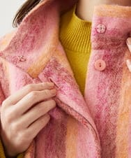 GBUVF01130 Sybilla(シビラ) モヘヤストライプコート ピンク系