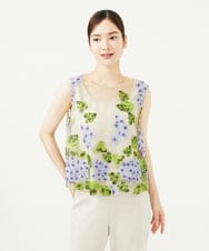 GDBAD90450 Sybilla(シビラ) アジサイ刺繍チュールブラウス ベージュ