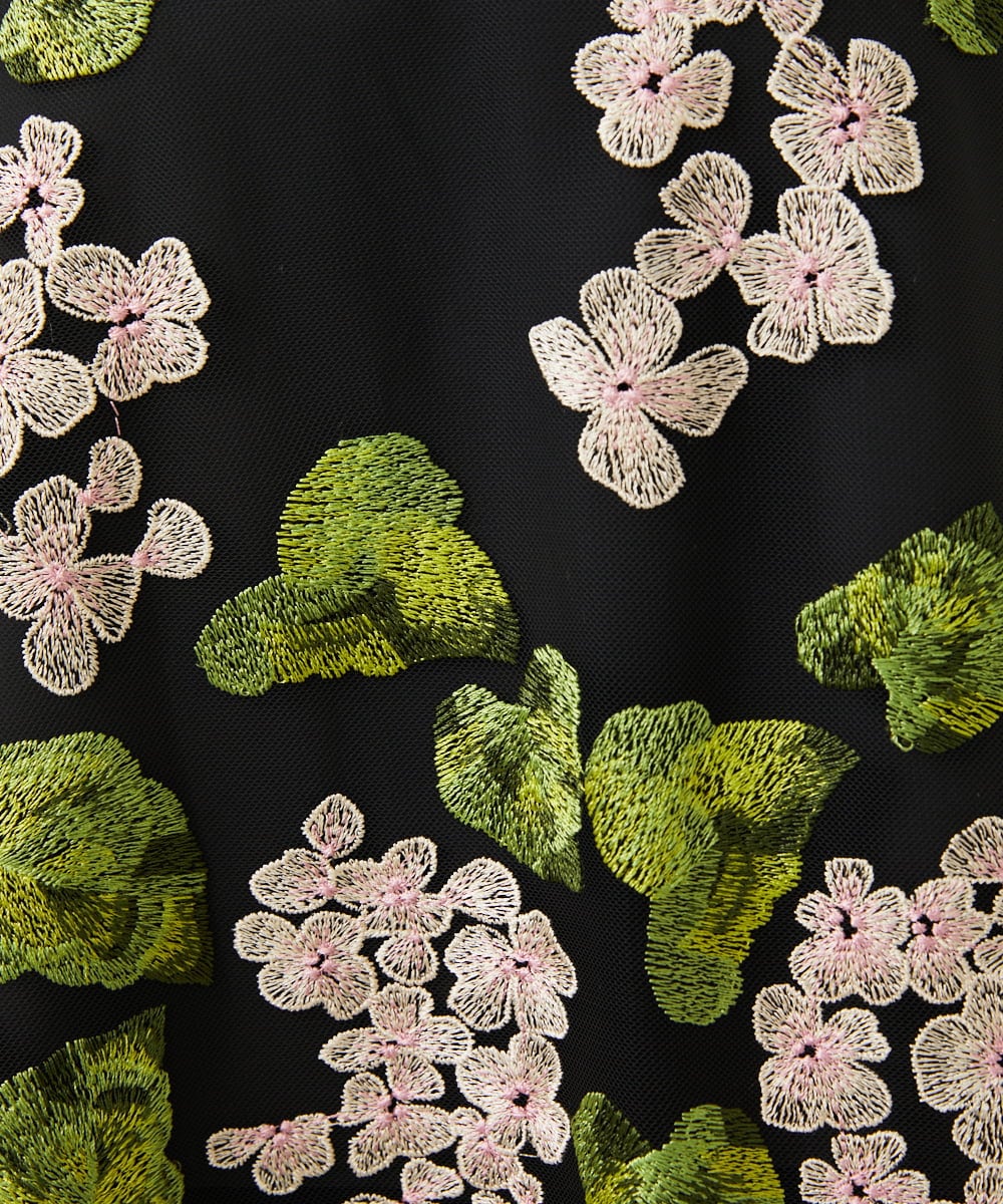GDBAD90450 Sybilla(シビラ) アジサイ刺繍チュールブラウス ブラック