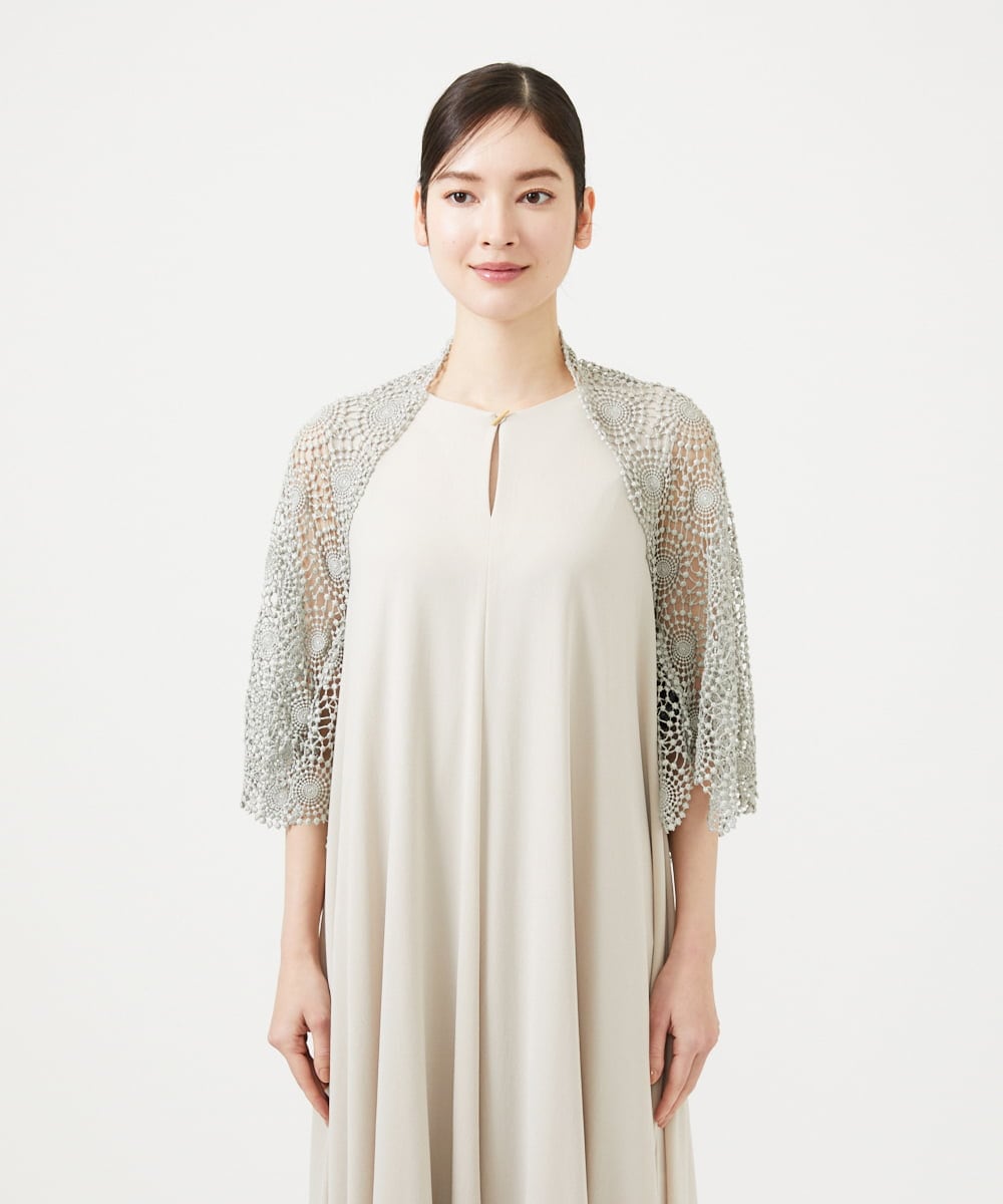 GDBAG05430 Sybilla(シビラ) サークルラメレースボレロ ダークシルバー