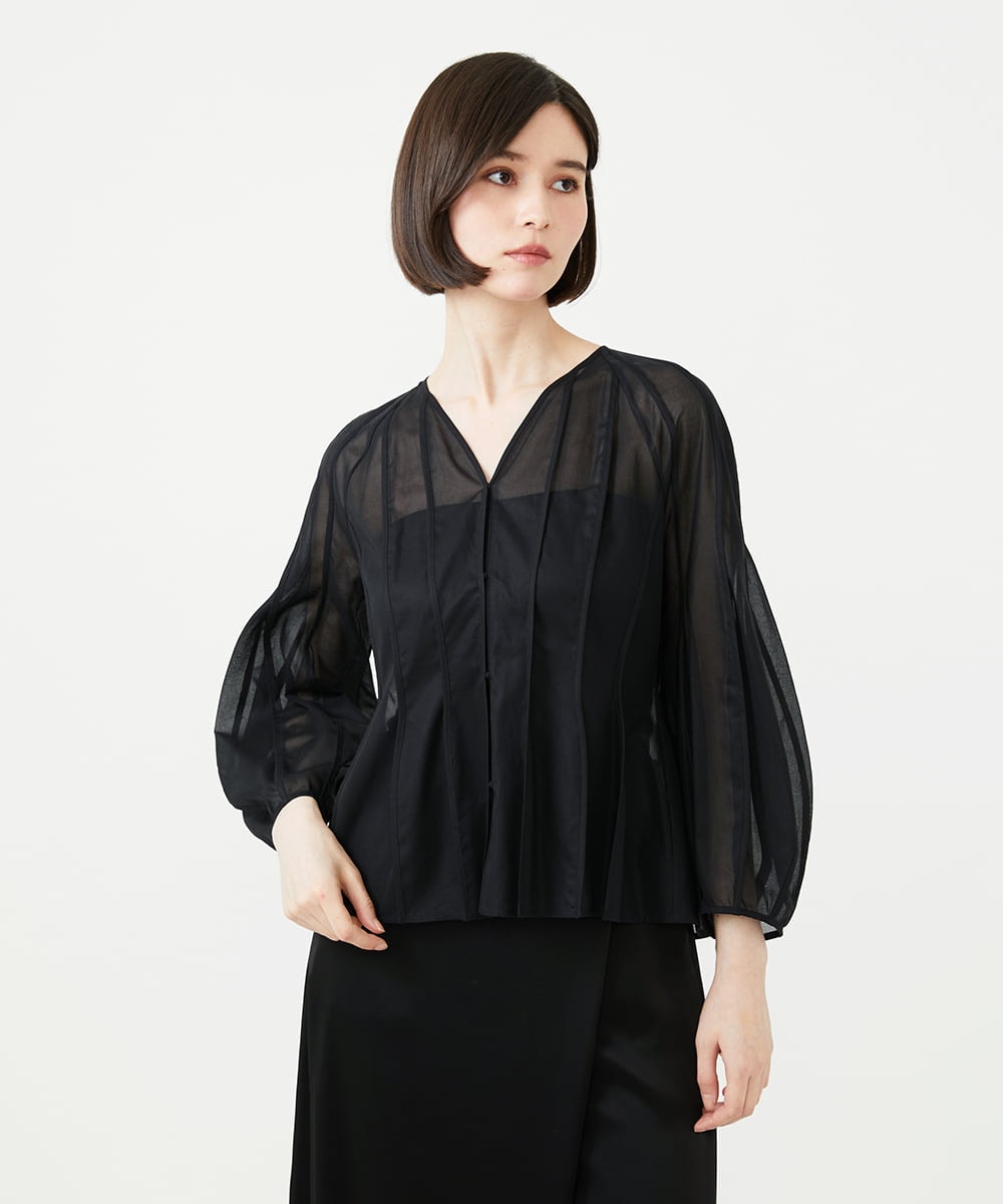 GDBGF21500 Sybilla(シビラ) パイピングフォルムブラウス ブラック
