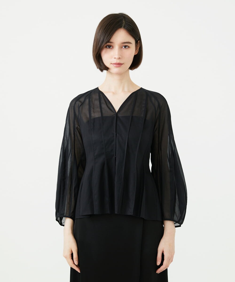 GDBGF21500 Sybilla(シビラ) パイピングフォルムブラウス ブラック