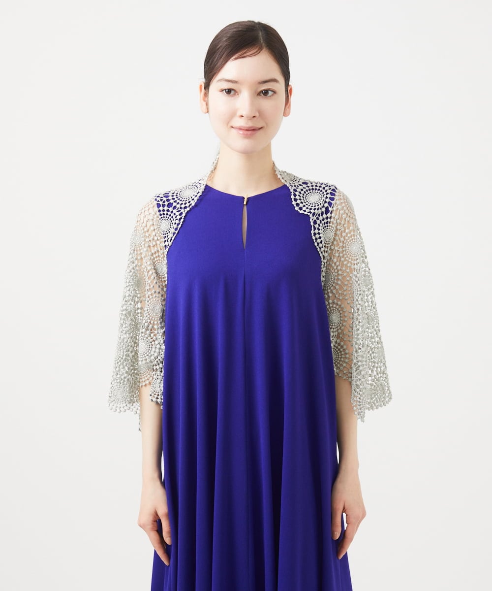 GDBHB05430 Sybilla(シビラ) サークルラメレースボレロ  ダークシルバー