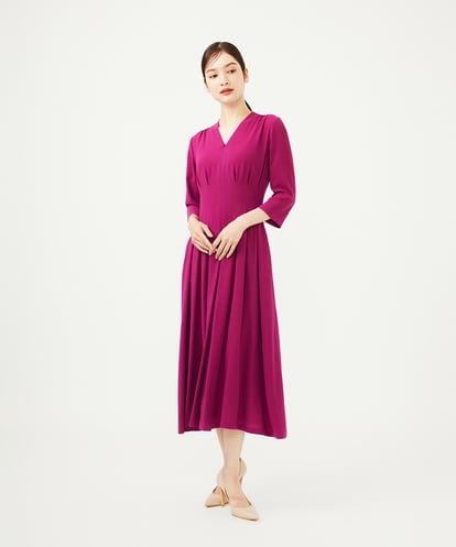 GDEAD22420 Sybilla タッキングデザインドレス（7分袖）