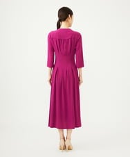 GDEAD22420 Sybilla(シビラ) タッキングデザインドレス（7分袖） ピンクパープル