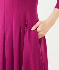 GDEAD22420 Sybilla(シビラ) タッキングデザインドレス（7分袖） ピンクパープル