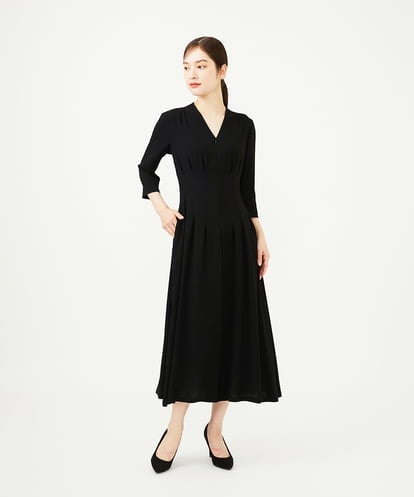 GDEAD22420 Sybilla タッキングデザインドレス（7分袖）