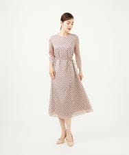 GDEAD40630 Sybilla(シビラ) サテンオパールプリントドレス ベージュ系