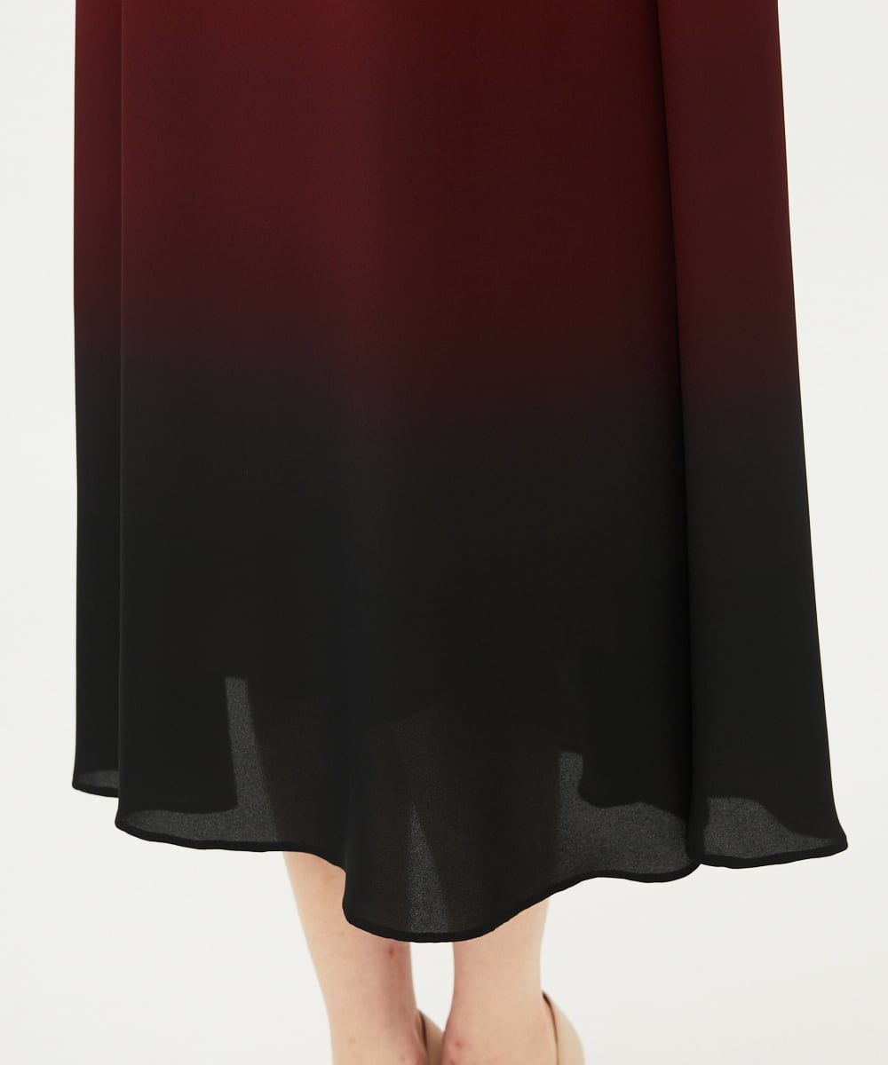 GDEAD80600 Sybilla(シビラ) グラデーションサーキュラードレス レッド系